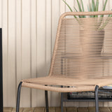 Bois Jídelní stůl 205*90cm - Černé nohy / Acacia +Lindos Stohovací židle - Black Alu / Latte Rope_6