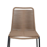 Bois Jídelní stůl 205*90cm - Černé nohy / Acacia +Lindos Stohovací židle - Black Alu / Latte Rope_6