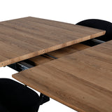 Jídelní stůl Inca - 160/200*85*H75 - Dub / Černá + Sametová jídelní židle - Černá / Černá_4