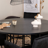 Copenhagen - Jídelní stůl kulatý - Black / Black+Petra Židle - Black / Black Velvet_4