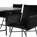 Copenhagen - Jídelní stůl kulatý - Black / Black+Petra Židle - Black / Black Velvet_4