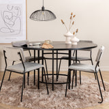 Copenhagen - Jídelní stůl kulatý - Černá / Černá+Kenth Židle - Černá / Světle šedá Velvet_4