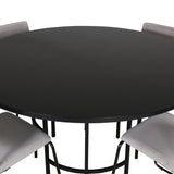 Copenhagen - Jídelní stůl kulatý - Černá / Černá+Kenth Židle - Černá / Světle šedá Velvet_4