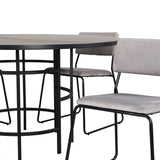 Copenhagen - Jídelní stůl kulatý - Černá / Černá+Kenth Židle - Černá / Světle šedá Velvet_4