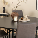 Copenhagen - Jídelní stůl kulatý - Černá / Černá + židle Windu Lyx - Černá / Šedá Micro Fibre_4