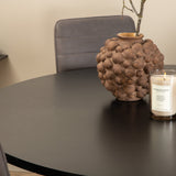 Copenhagen - Jídelní stůl kulatý - Černá / Černá + židle Windu Lyx - Černá / Šedá Micro Fibre_4