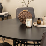 Copenhagen - Jídelní stůl kulatý - Černá / Černá + židle Windu Lyx - Černá / Šedá Micro Fibre_4