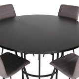 Copenhagen - Jídelní stůl kulatý - Černá / Černá + židle Windu Lyx - Černá / Šedá Micro Fibre_4