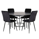 Copenhagen - Jídelní stůl kulatý - Černá / Černá + židle Windu Lyx - Černá / Černá Velvet_4