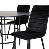 Copenhagen - Jídelní stůl kulatý - Černá / Černá + židle Windu Lyx - Černá / Černá Velvet_4