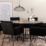 Copenhagen - Jídelní stůl kulatý - Black / Black+Petra Židle - Black / Black Velvet_6