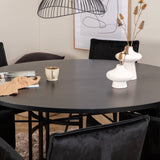 Copenhagen - Jídelní stůl kulatý - Black / Black+Petra Židle - Black / Black Velvet_6