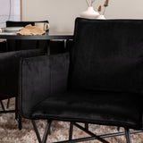 Copenhagen - Jídelní stůl kulatý - Black / Black+Petra Židle - Black / Black Velvet_6