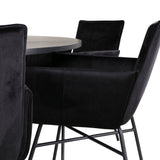 Copenhagen - Jídelní stůl kulatý - Black / Black+Petra Židle - Black / Black Velvet_6