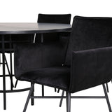 Copenhagen - Jídelní stůl kulatý - Black / Black+Petra Židle - Black / Black Velvet_6