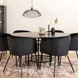Copenhagen - Jídelní stůl kulatý - Černá / Černá + Berit Židle - Černá / Černá Velvet_6
