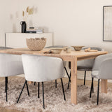 Posuvný prodlužovací stůl - White Wash - 170+40+40cm + Židle Berit - Černá / Světle šedá Velvet_6