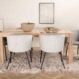 Posuvný prodlužovací stůl - White Wash - 170+40+40cm + Židle Berit - Černá / Světle šedá Velvet_6
