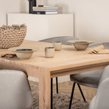 Posuvný prodlužovací stůl - White Wash - 170+40+40cm + Židle Berit - Černá / Světle šedá Velvet_6