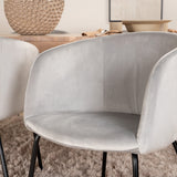 Posuvný prodlužovací stůl - White Wash - 170+40+40cm + Židle Berit - Černá / Světle šedá Velvet_6