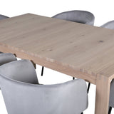 Posuvný prodlužovací stůl - White Wash - 170+40+40cm + Židle Berit - Černá / Světle šedá Velvet_6