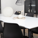 Jídelní stůl Jimmy, černá bílá HPL+polární plastová jídelní židle, černé nohy Černý plast_6