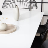 Jídelní stůl Jimmy, černá bílá HPL+polární plastová jídelní židle, černé nohy Černý plast_6