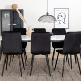 Jídelní stůl Jimmy, černá bílá židle HPL+Windu Lyx židle, černá černá samet_6