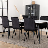 Jídelní stůl Jimmy, černá bílá židle HPL+Windu Lyx židle, černá černá samet_6