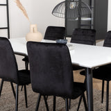 Jídelní stůl Jimmy, černá bílá židle HPL+Windu Lyx židle, černá černá samet_6