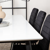 Jídelní stůl Jimmy, černá bílá židle HPL+Windu Lyx židle, černá černá samet_6