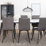 Jídelní stůl Jimmy, černá bílá židle HPL+Windu Lyx židle, černá šedá mikrovlákno_6