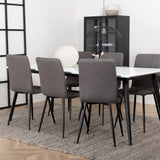 Jídelní stůl Jimmy, černá bílá židle HPL+Windu Lyx židle, černá šedá mikrovlákno_6