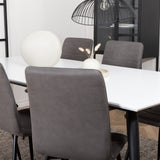 Jídelní stůl Jimmy, černá bílá židle HPL+Windu Lyx židle, černá šedá mikrovlákno_6