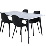 Jídelní stůl Jimmy, černá bílá HPL+polární plastová jídelní židle, černé nohy Černý plast_4