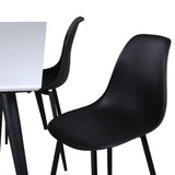 Jídelní stůl Jimmy, černá bílá HPL+polární plastová jídelní židle, černé nohy Černý plast_4