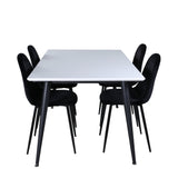 Jídelní stůl Jimmy , černá bílá HPL+jídelní židle Polar , černé nohy Black Velvet (ers√§tter 19902,888)_4