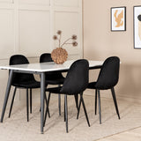 Jídelní stůl Jimmy , černá bílá HPL+jídelní židle Polar , černé nohy Black Velvet (ers√§tter 19902,888)_4