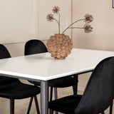 Jídelní stůl Jimmy , černá bílá HPL+jídelní židle Polar , černé nohy Black Velvet (ers√§tter 19902,888)_4