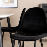 Jídelní stůl Jimmy , černá bílá HPL+jídelní židle Polar , černé nohy Black Velvet (ers√§tter 19902,888)_4