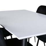 Jídelní stůl Jimmy , černá bílá HPL+jídelní židle Polar , černé nohy Black Velvet (ers√§tter 19902,888)_4