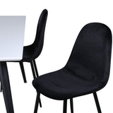 Jídelní stůl Jimmy , černá bílá HPL+jídelní židle Polar , černé nohy Black Velvet (ers√§tter 19902,888)_4