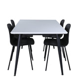 Jídelní stůl Jimmy, černá bílá HPL+arktická jídelní židle, černé nohy, černý plast_4