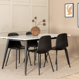 Jídelní stůl Jimmy, černá bílá HPL+arktická jídelní židle, černé nohy, černý plast_4