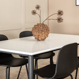 Jídelní stůl Jimmy, černá bílá HPL+arktická jídelní židle, černé nohy, černý plast_4