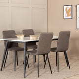 Jídelní stůl Jimmy, černá bílá židle HPL+Windu Lyx židle, černá šedá mikrovlákno_4