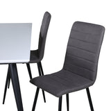 Jídelní stůl Jimmy, černá bílá židle HPL+Windu Lyx židle, černá šedá mikrovlákno_4