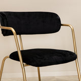 Jídelní stůl Pelle , Černá černá Křeslo Black+Arrow , Mosazné nohy , Black Velvet_6