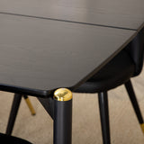 Pelle Jídelní stůl, Černá černá Černá+Velvet Jídelní židle w. Stiches , PU , Black Black_6