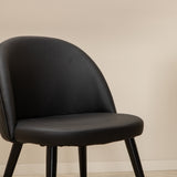 Pelle Jídelní stůl, Černá černá Černá+Velvet Jídelní židle w. Stiches , PU , Black Black_6